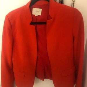 Burnt orange red power jacket blazer